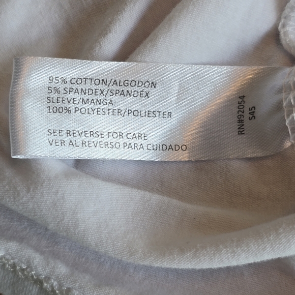 Love Story Top Short Sleeve T-shirt Size Large White Floral Flutter Sleeves - Picture 13 of 13